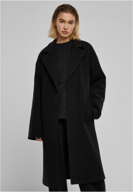 Dámský oversized dlouhý kabát černý