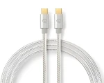 Nedis USB-C - USB-C / Kabel / USB 3.2 Gen 1 / 60 W / 4K 60Hz / 5 Gbps / 2 m / Opletený (CCTB64700AL20)