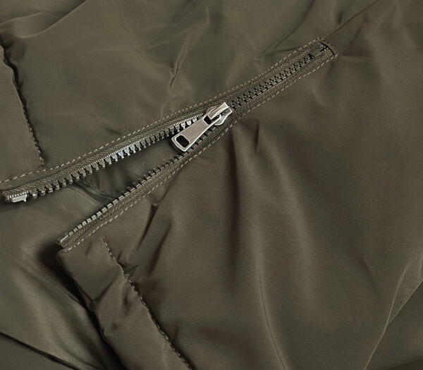 Dámská zimní bunda parka v khaki barvě (CAN-588) odstíny zelené M (38)