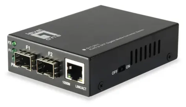 LevelOne Media konvertor RJ45/SFP / Media konvertor / Gigabit Ethernet / 2x SFP / Jumbo Frame (GVT-2011)