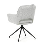 Židle jídelní, krémová látka, noha černý kov, otočný mechanismus 360°
