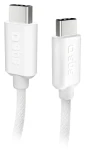 SBS USB-C - USB-C šedá / Kabel / opletený / 60 W Power Delivery / 1,5 m