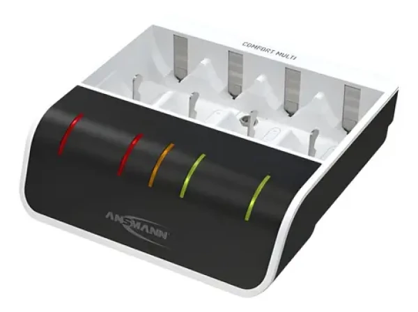 Ansmann Comfort Multi bílá/černá / Nabíječka / USB / 4 baterie / LED displej (1001-0093)