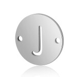 Mezidíl z titanové oceli - placička s písmenem A - Z - 12 x 12 x 0,8 mm - 1 ks Písmena: N