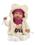 Llorens 74142 NEW BORN - realistická panenka miminko se zvuky a měkkým látkovým tělem - 42 cm