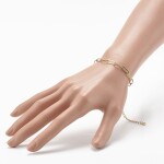 Náramek z nerezové oceli - paperclip chain - zlatý - 19 cm - 1 ks