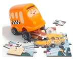 TOP BRIGHT Dřevěné puzzle s hračkou Školní autobus