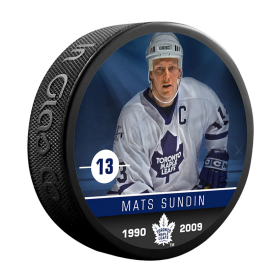 Inglasco Puk Mats Sundin #13 Toronto Maple Leafs NHL Souvenir Collector Hockey Puck