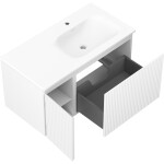 MEXEN/S - Rivel koupelnová skříňka 90 cm s umyvadlem Vela pravá, 1S, 1D, reliéf, bílá mat 91A23-09047-3-BBFF01-W23P01