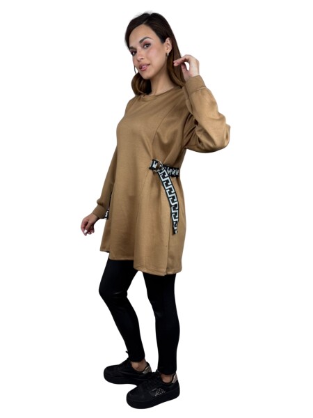 HOSH Mikinové šaty Nira Velikost: UNI, Barva: Velbloudí