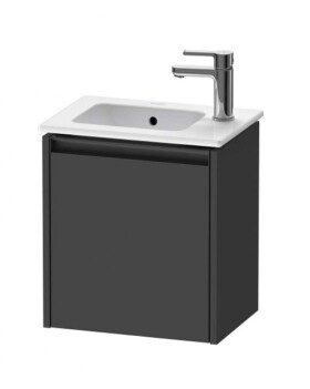 DURAVIT - Ketho.2 Umyvadlová skříňka 44x41x29 cm, 1 dvířka, panty vlevo, grafit mat K25060L49490000