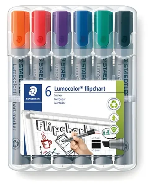 Staedtler Lumocolor / Popisovač na flipchart / sada 6 ks / šíře stopy 2 mm / 6 barev (356 WP6)