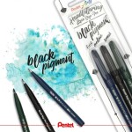 Pentel Brush Sign Pen Pigment sada 3 ks černý inkoust
