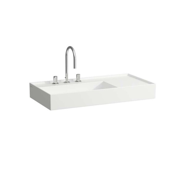 Laufen - Kartell Umyvadlo 90x46 cm, se 3 otvory pro baterii, SaphirKeramik, bílá H8103380001581