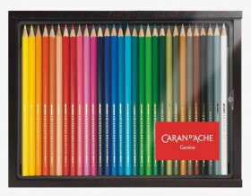 Caran D'ache Swisscolor sada 30 akvarelových pastelek, dřevěný