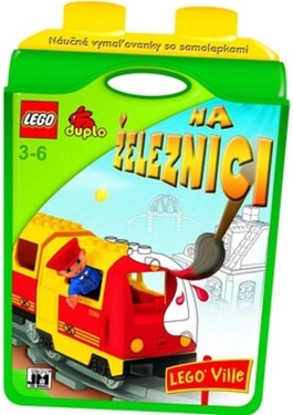 Náučné vymaľovánky so samolepkami Na železnici LEGO