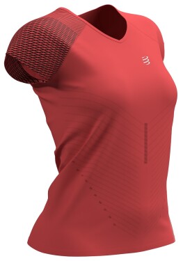 Běžecké tričko Compressport PERFORMANCE SS TSHIRT - korálové Velikost textilu: M