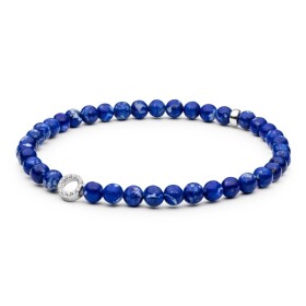 Korálkový náramek s Lapis Lazuli Léa - stříbro 925/1000, 18 cm Modrá