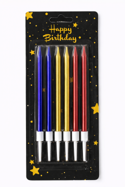 Cake star Dortové svíčky STAR 1 barevné 6ks