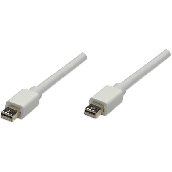 Manhattan Mini-DisplayPort kabel Mini DisplayPort konektory, Mini DisplayPort konektory 1.00 m bílá 324557 pozlacené kontakty Kabel DisplayPort