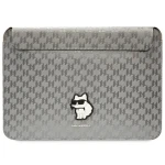 Karl Lagerfeld Pouzdro Saffiano Monogram Choupette 14" stříbrná / Pouzdro na notebook (KLCS14SAKHPCG)