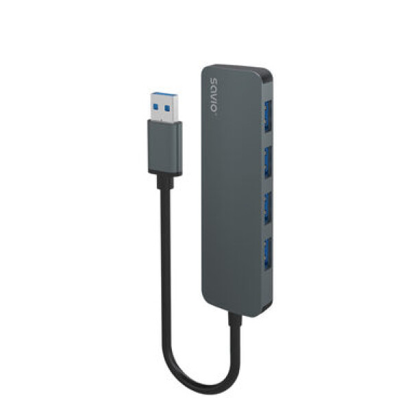 SAVIO AK-53 šedá / USB-A rozbočovač / 4x USB 3.1 A (KBASAVADA0025)