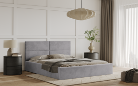 FRONTI Postel WASTO 120x200 světlešedá s úložným prostorem