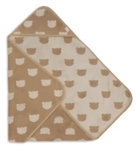 Jollein Osuška s kapucí froté Jacquard Teddy Bear / Osuška s kapucí / 75×75 cm / 100% bavlna / 0–3 roky (534-514-68169)