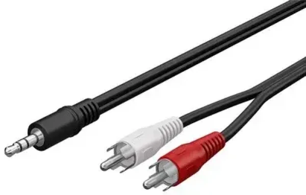 Goobay audio kabel 3,5mm Jack - 2x RCA 1,5 m černý / Audio kabel / Jack - 2x RCA / stereo / 1,5 m (50018)