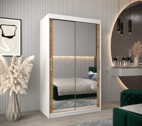 Šatní skříň Abi T3 Barva korpusu: Bílá, Rozměry: 120 cm, Dveře: Dub artisan