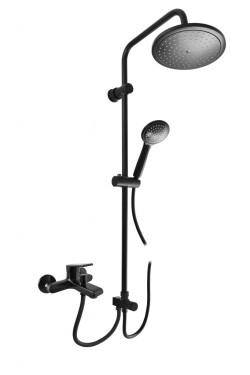 SLEZAK-RAV - Vodovodní baterie vanová COLORADO s hlavovou a ruční sprchou, Barva: černá matná, Rozměr: 150 mm CO154.5/7CMAT