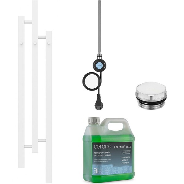 CERANO Koupelnový elektrický radiátorový set Fabiano - WIFI - 300W - bílá lesklá - 1200x220 mm