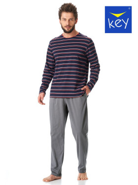 Pánské pyžamo Key MNS 038 B23 M-2XL tmavě modrošedá XXL