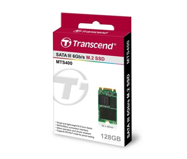 TRANSCEND Industrial SSD MTS400S 128GB, M.2 2242, SATA III 6Gb/s, MLC EDF_325638