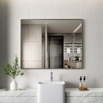 Erga Rectangle, obdélníkové zrcadlo 100x80 cm, černý rám, ERG-V01-RECTAGLE-1080-BK