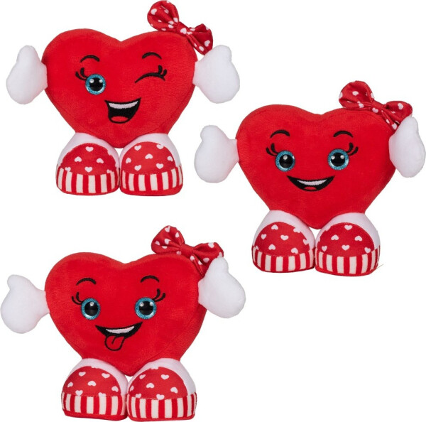 Plyšové Valentýnské srdce s ručkami a teniskami 15 cm