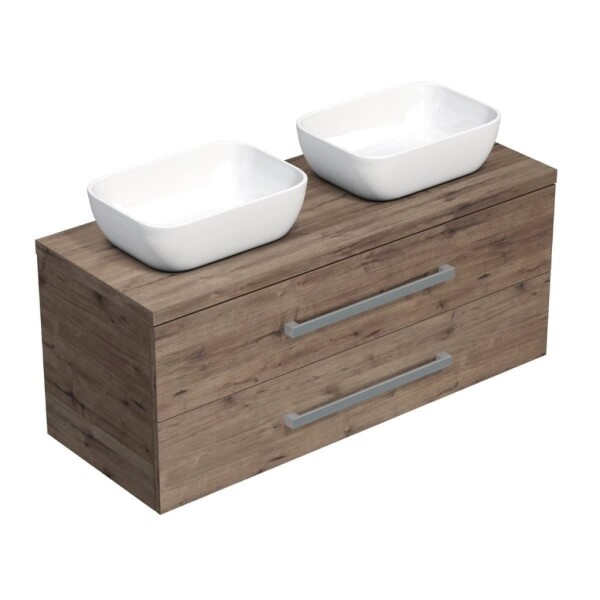 Koupelnová skříňka s krycí deskou SAT Cube Way 120x53x46 cm dub Wellington mat CUBE461203DW45 CUBE461203DW45