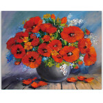 Antistresové omalovánky TSvetnoy TSvetnoy, LG206e, Diamond painting - diamantové malování, 40 x 50 cm, Vlčí máky