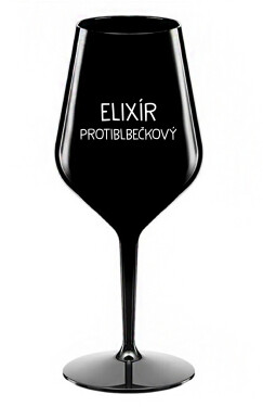 ELIXÍR PROTIBLBEČKOVÝ černá nerozbitná sklenice na víno 470 ml