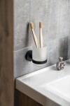 AQUALINE - SAMBA sklenka, mléčné sklo, černá mat SB204