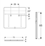 GEBERIT - Option Zrcadlo s LED osvětlením, 70x65 cm 819270000