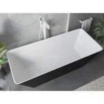 MEXEN/S - Velo Slim volně stojící vana 170 x 75, bílá/černá, sifon a přepad bílá 52811707575-20