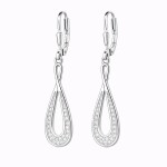 Stříbrné visací náušnice se zirkony Léna - stříbro 925/1000, Stříbrná