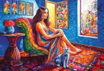MAGNOLIA Puzzle Žena s kočkou
