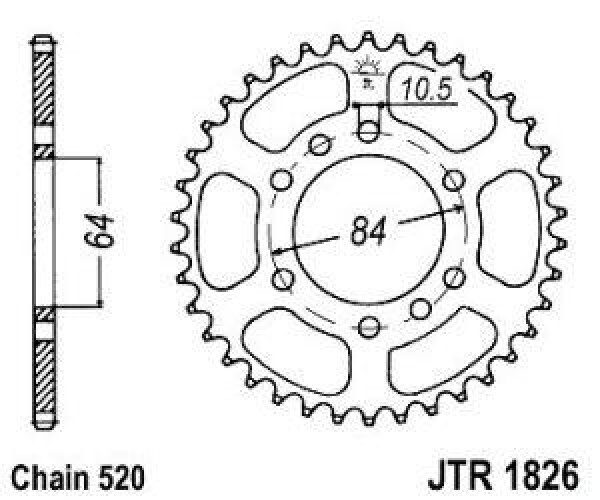 JT Sprockets Řetězová rozeta na Suzuki LTZ 400 2003-2008 Počet zubů: 40 zubů