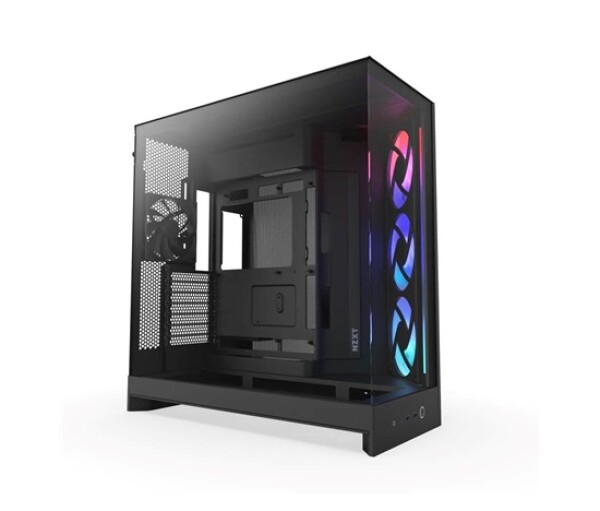 NZXT skříň H9 Flow RGB dvoukomorová ATX / 1x140 RGB mm / 1x 120mm RGB fan / prosklená / černá EDF_558075