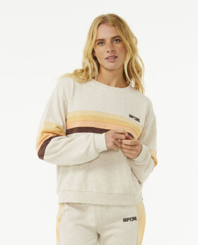 Mikina Rip Curl SURF REVIVAL PANELLED CREW Oatmeal Marle