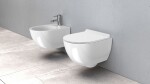 REA - Závěsná WC mísa Carter se sedátkem SLIM, rimless, bílá REA-C1400