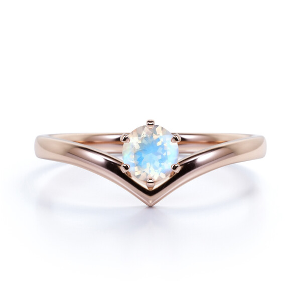 Royal Fashion prsten 14k zlato Vermeil GU-DR14487R-ROSEGOLD-MOONSTONE Velikost: 7 (EU: 54-56)