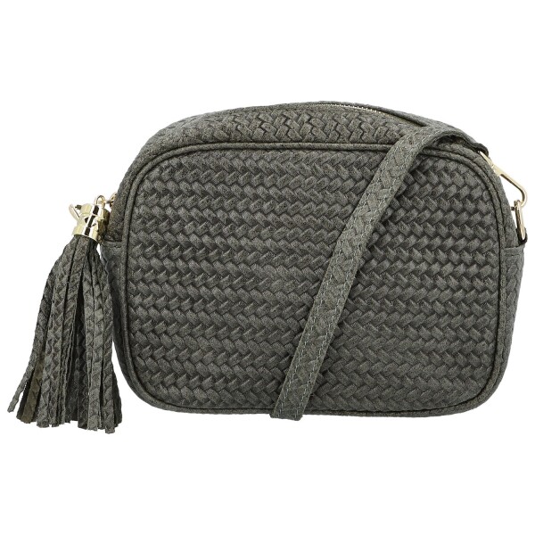 Módní dámská kožená crossbody kabelka Kalea, šedá